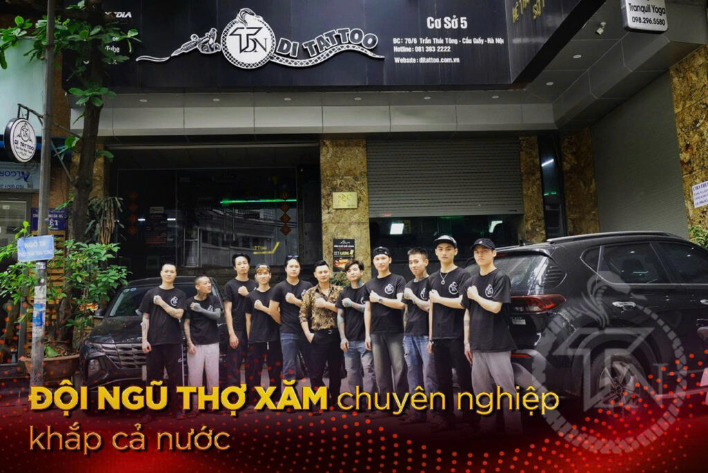đội ngũ nhân viên nhà Dị Tattoo
