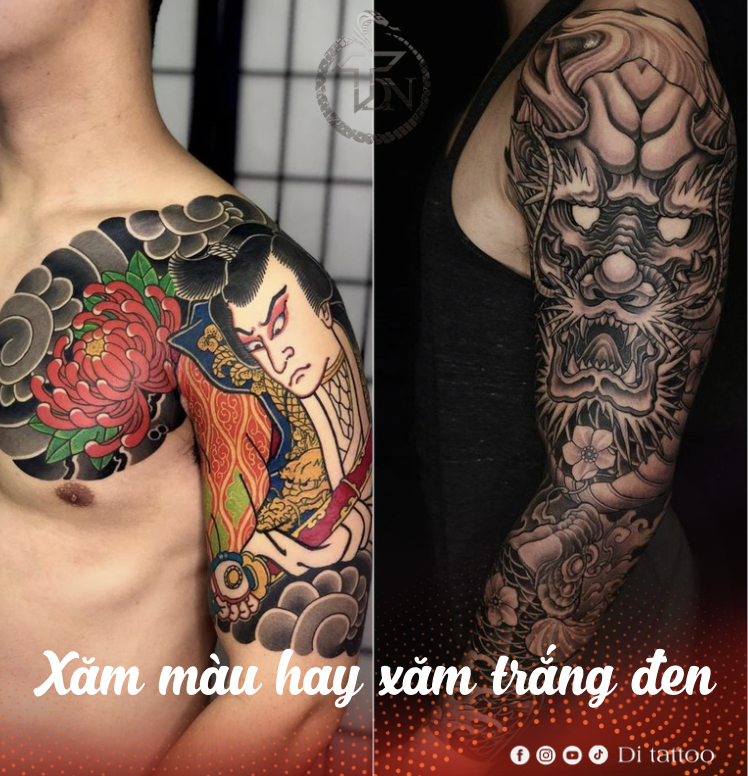 Nên xăm màu hay xăm trắng đen?