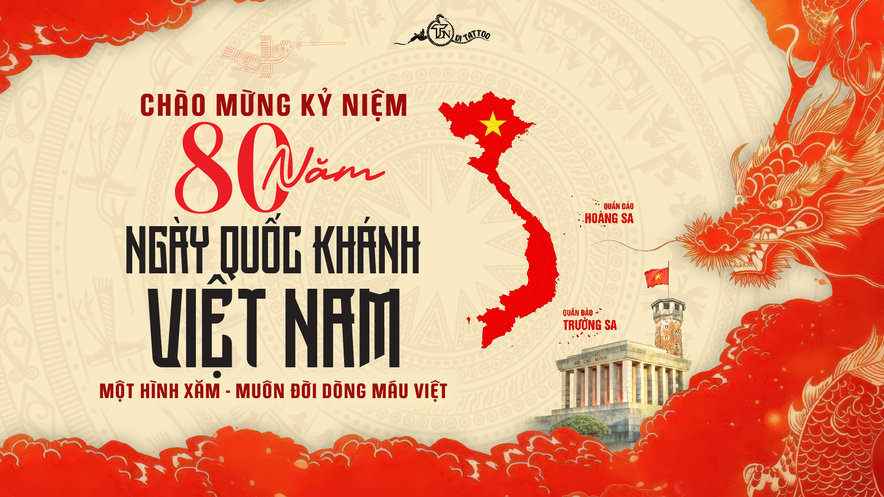 Dị Tattoo chào mừng kỷ niệm Quốc Khánh 2/9
