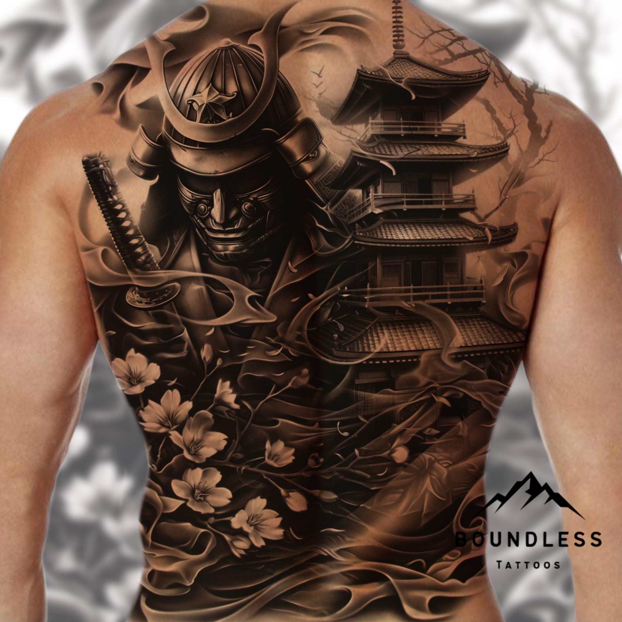 Hình xăm samurai Nhật Bản - Tattoo võ sĩ đạo