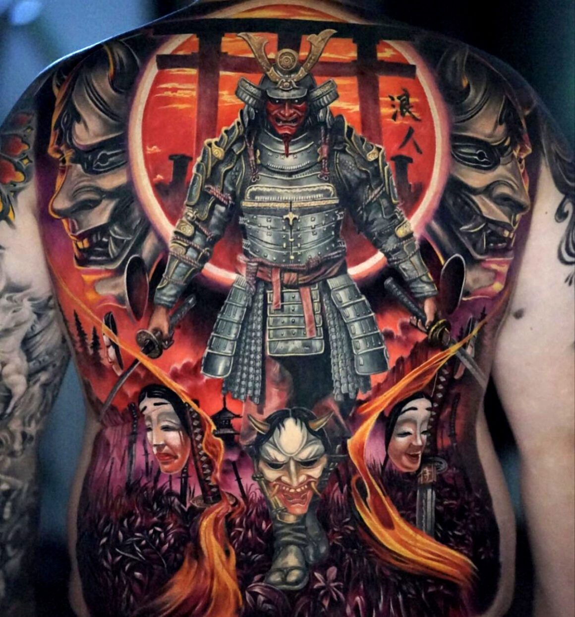 Hình xăm samurai Nhật Bản - Tattoo võ sĩ đạo